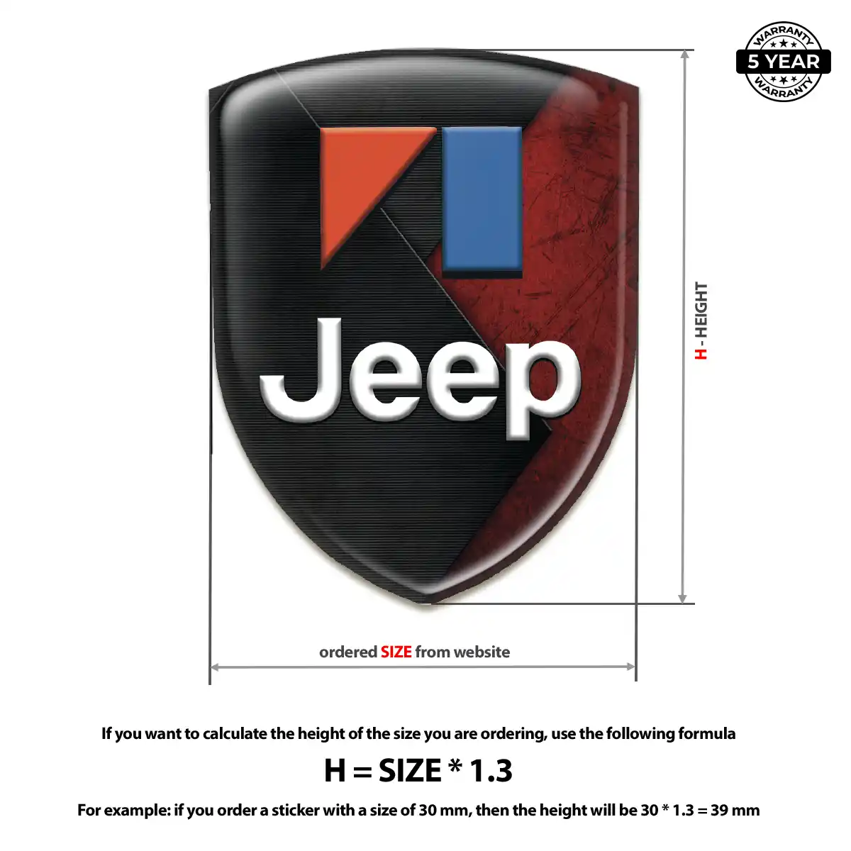 Jeep 3D Logo Sticker Interior Luxe
