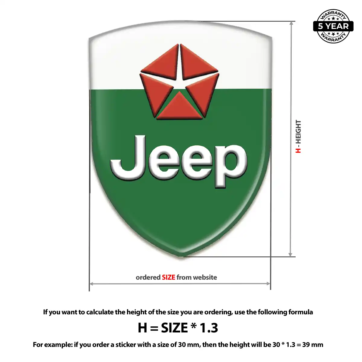 Jeep 3D Logo Sticker Premium Dome