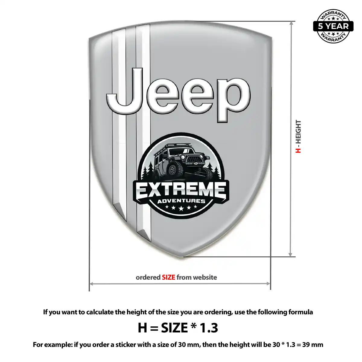 Jeep 3D Logo Sticker Resin Luxe