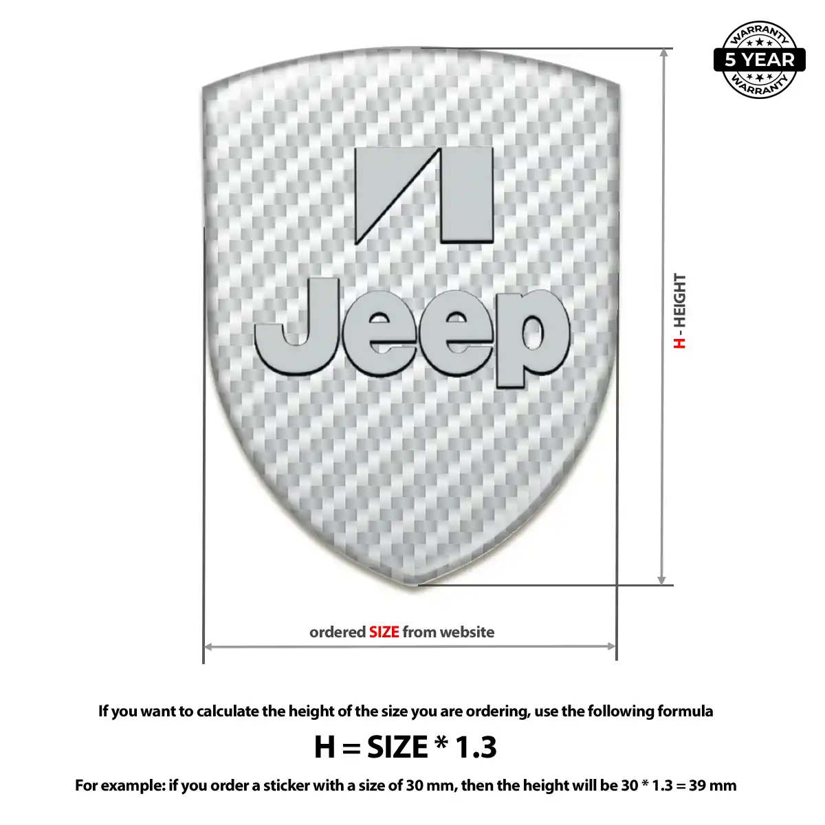 Jeep 3D Resin Sticker Cabin Style