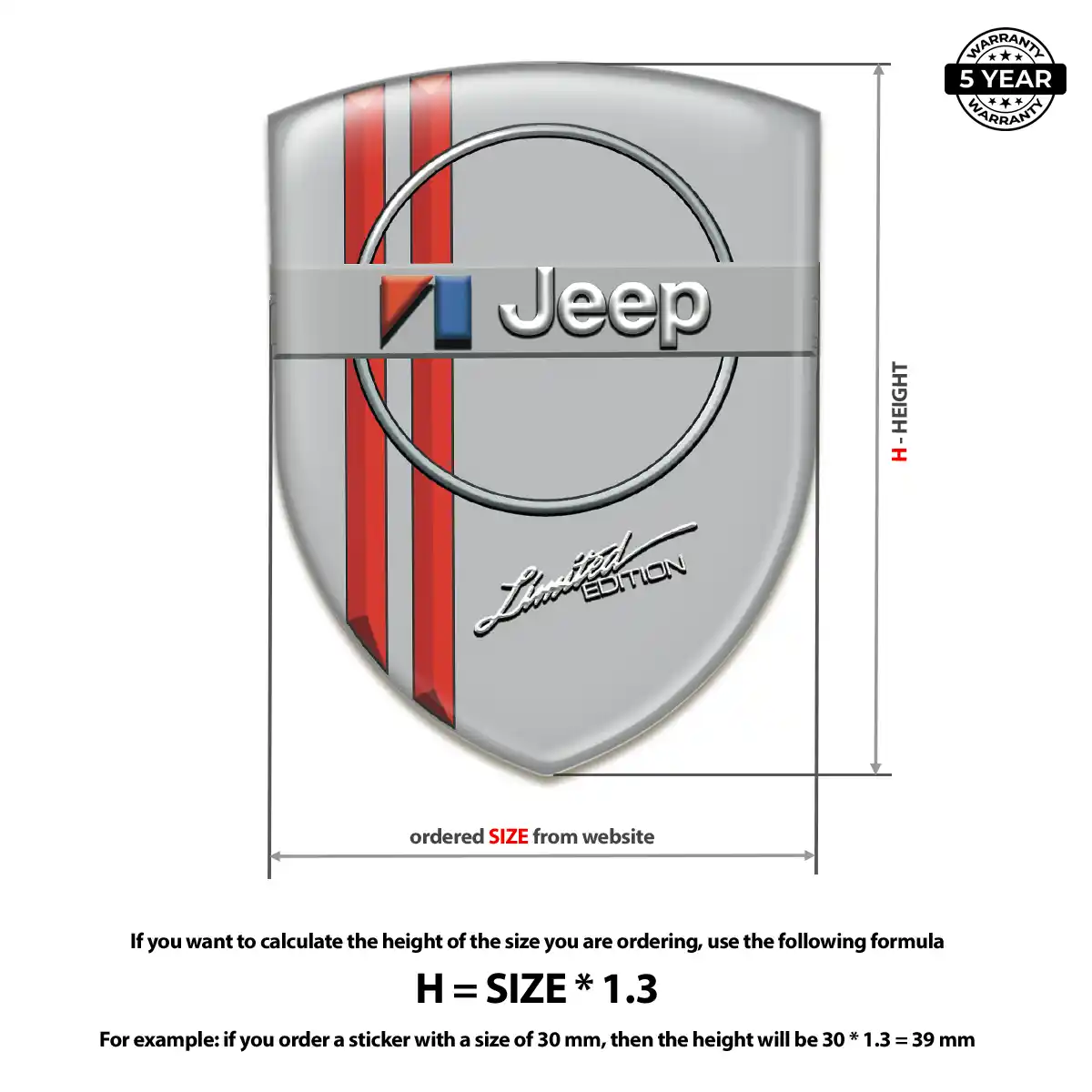 Jeep 3D Resin Sticker Elite Finish