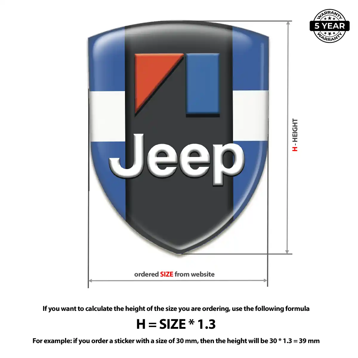 Jeep 3D Resin Sticker Exterior Luxe