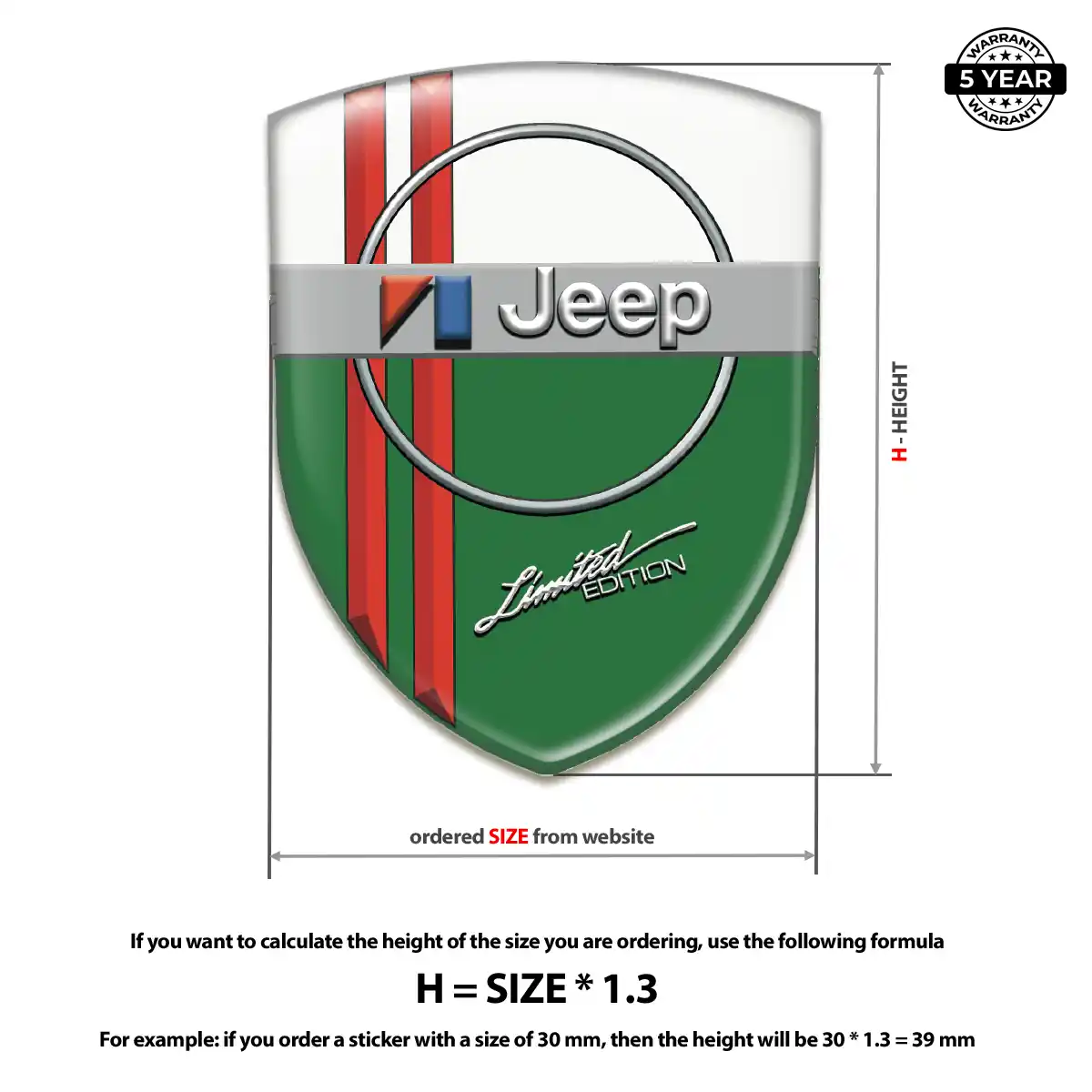 Jeep 3D Resin Sticker Opulent Line