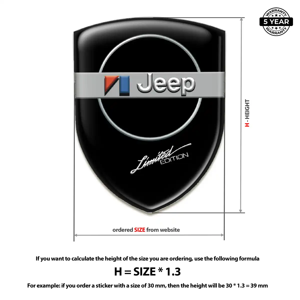 Jeep 3D Resin Sticker Outer Style