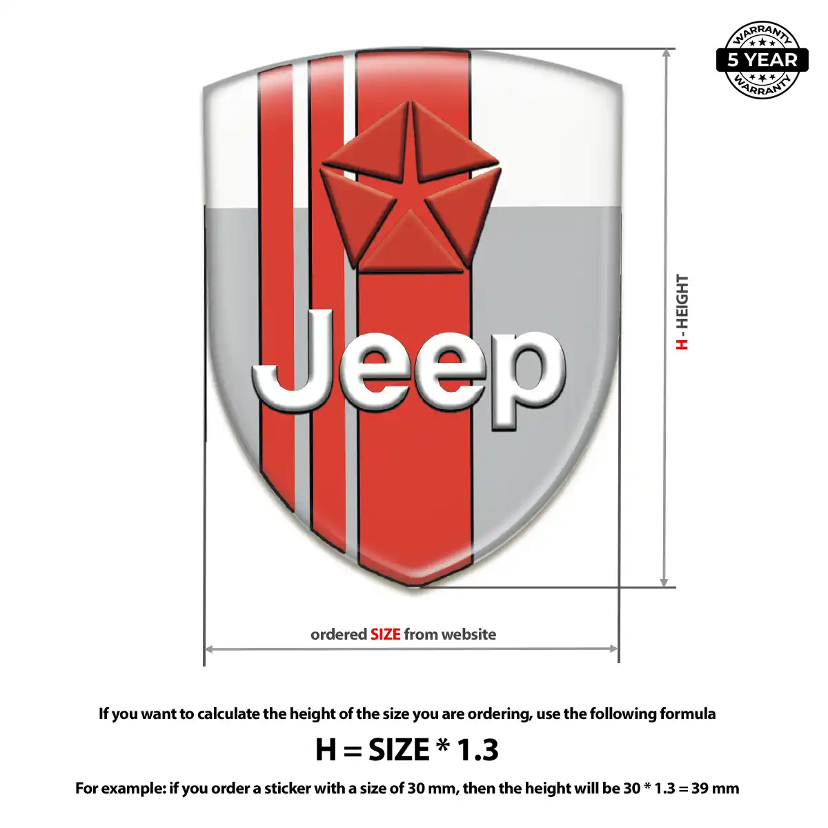 Jeep 3D Resin Sticker Premium Dome