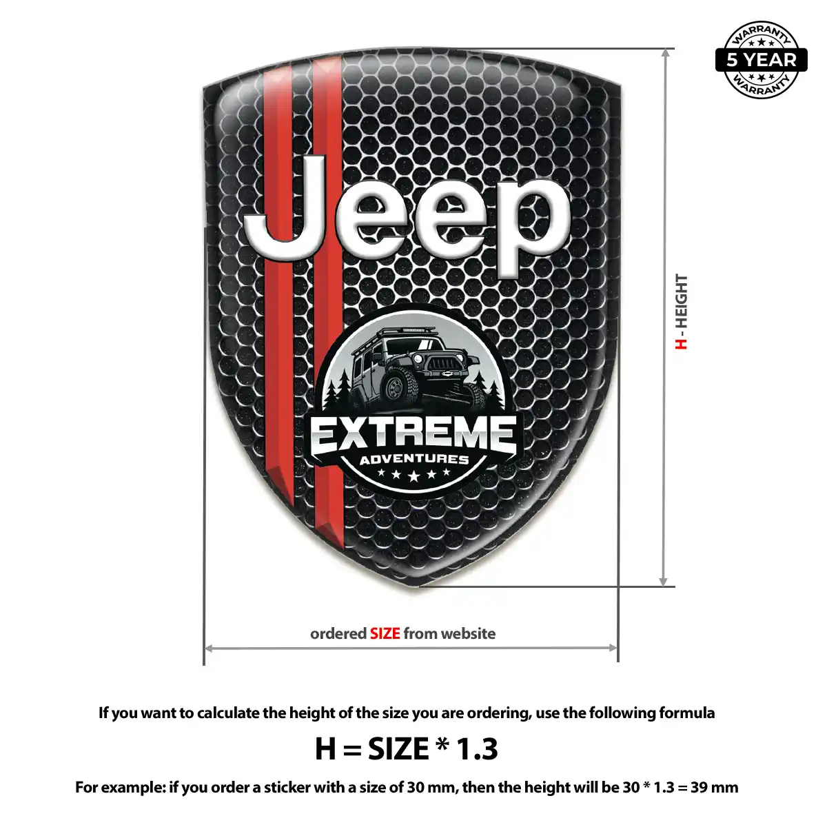 Jeep 3D Resin Sticker Prime Quality