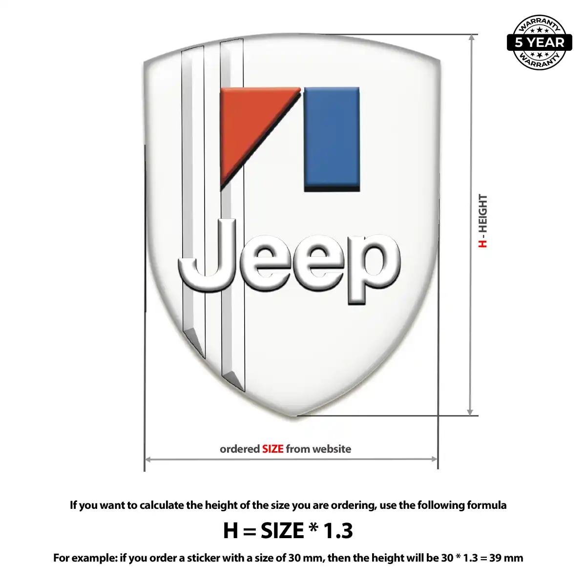 Jeep 3D Resin Sticker Resin Luxe