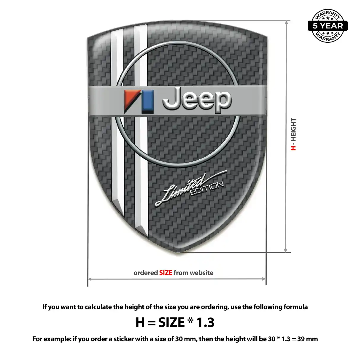 Jeep 3D Resin Sticker Signature Grade
