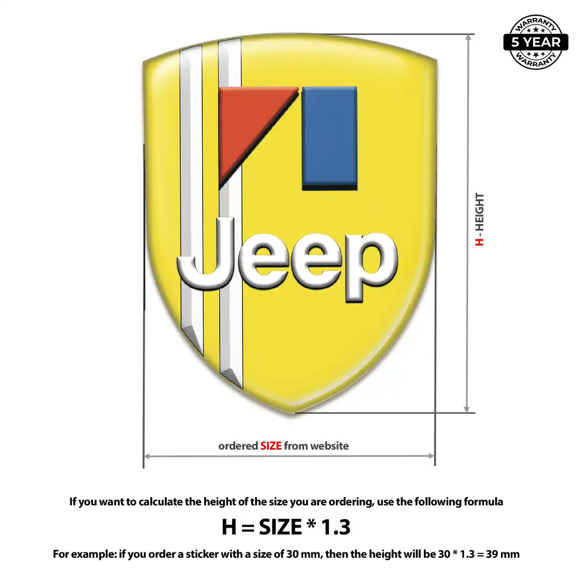 Jeep 3D Resin Sticker Sleek Style