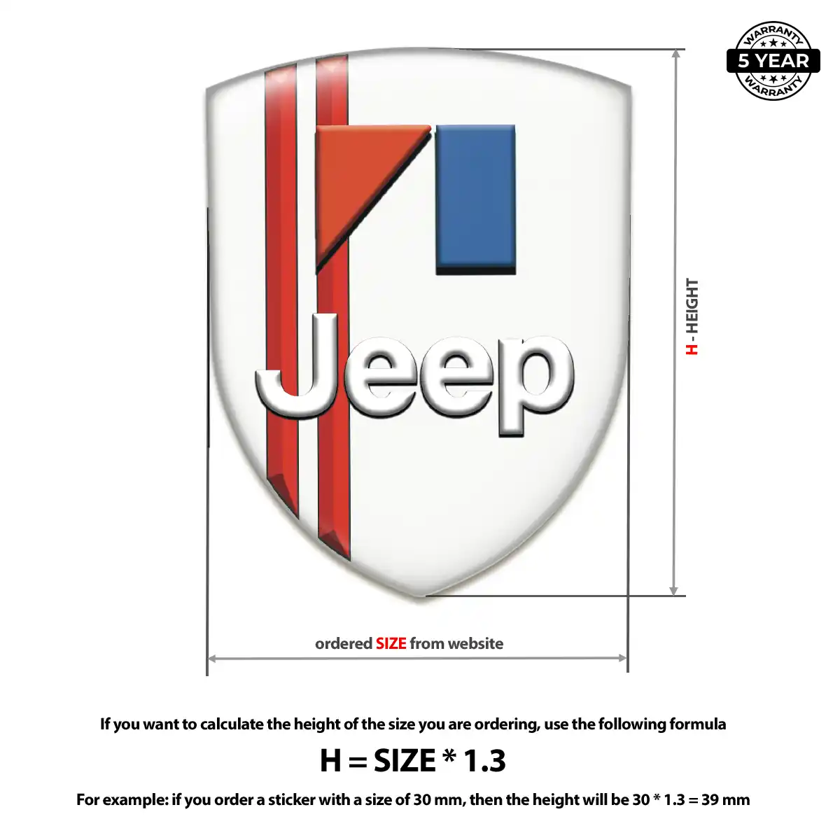Jeep 3D Resin Sticker Superior Craft