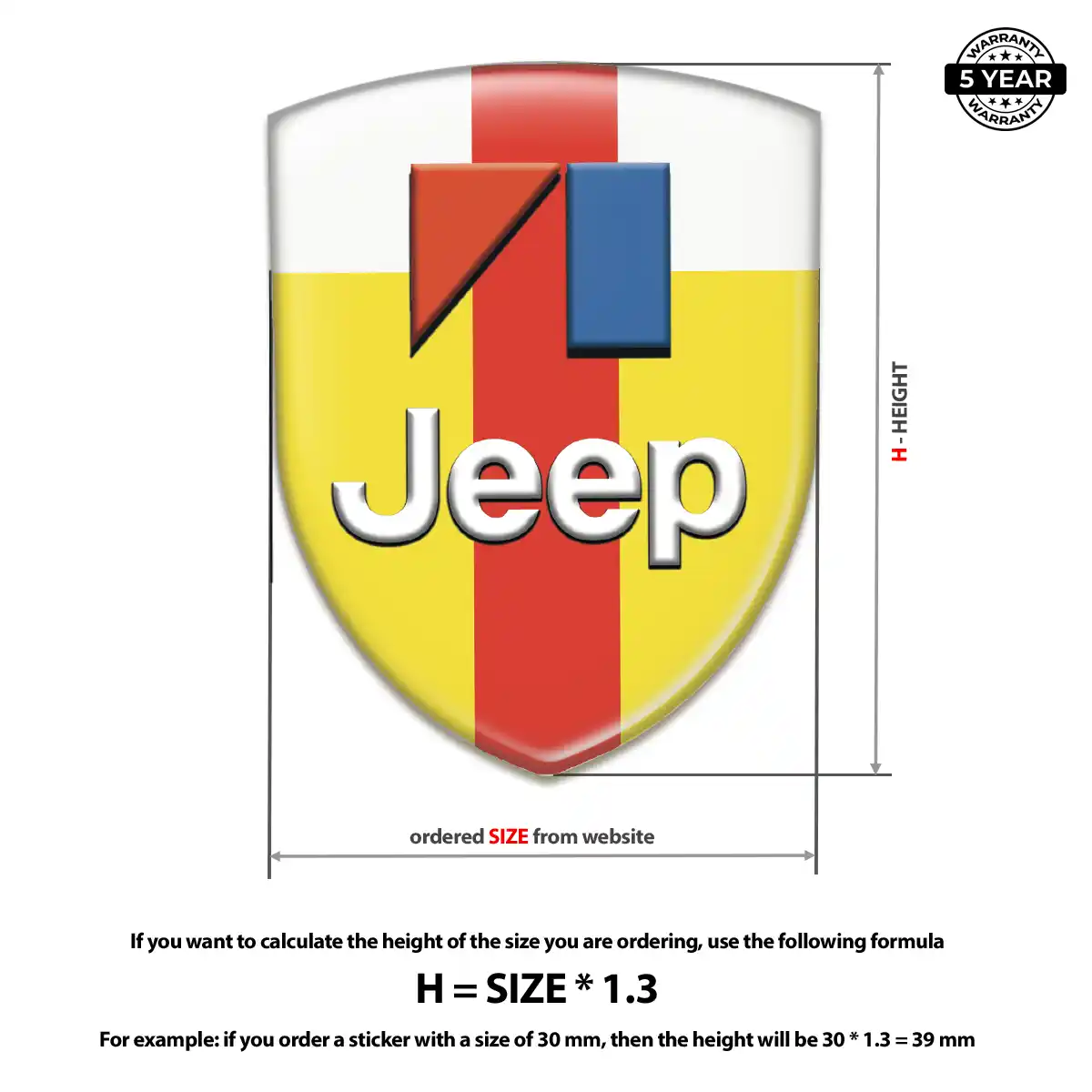 Jeep Automotive Emblem Sticker Deluxe Edition