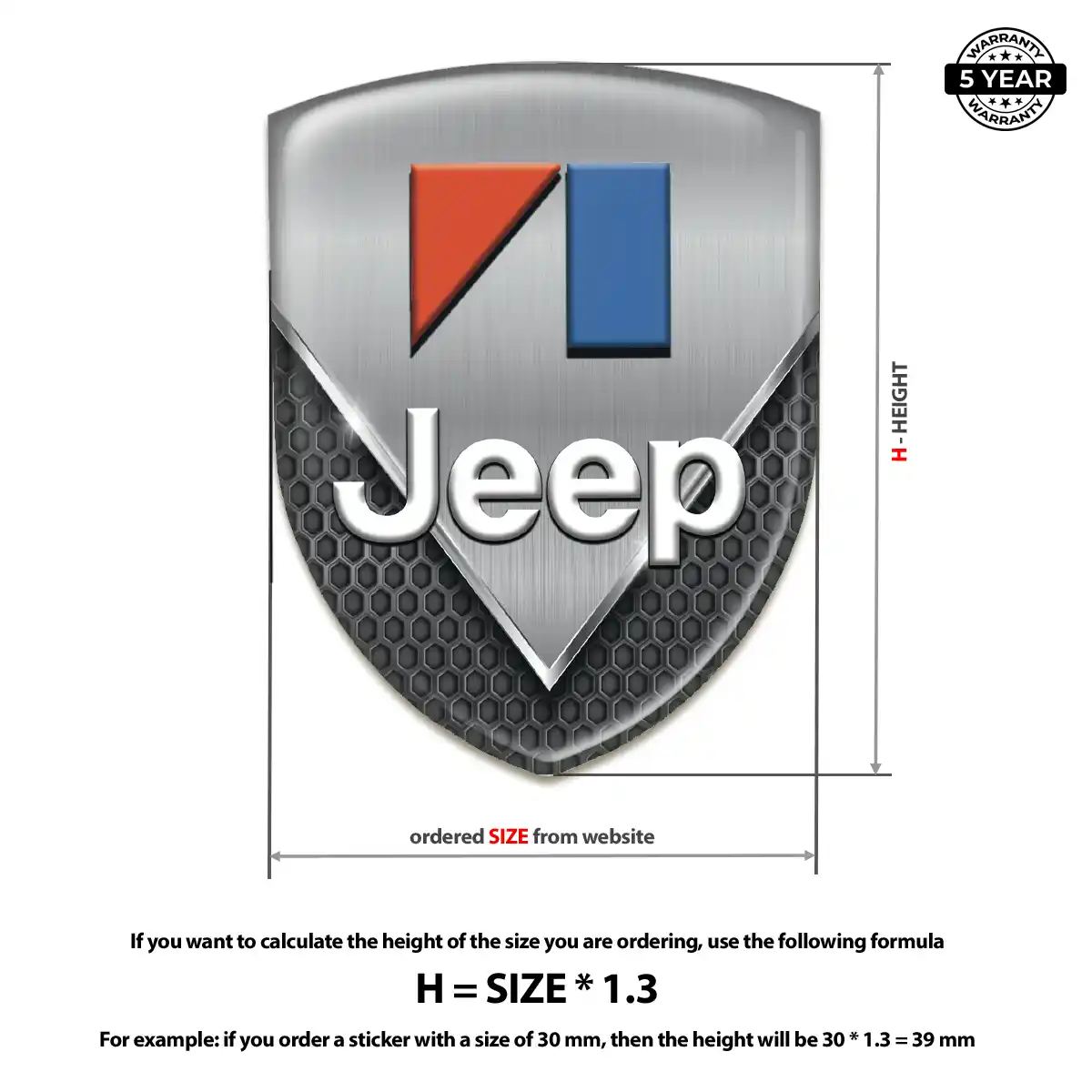 Jeep Automotive Emblem Sticker Elite Finish