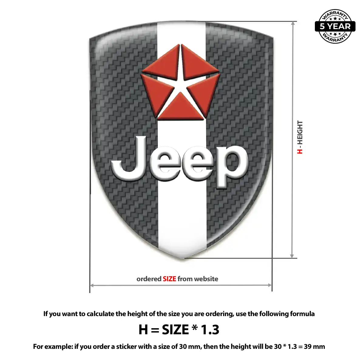 Jeep Automotive Emblem Sticker Opulent Line
