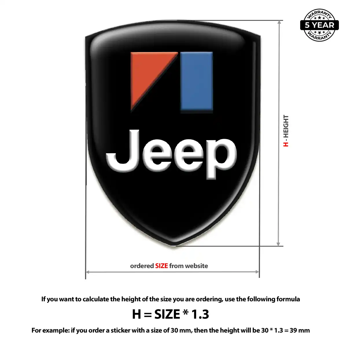 Jeep Automotive Emblem Sticker Premium Dome
