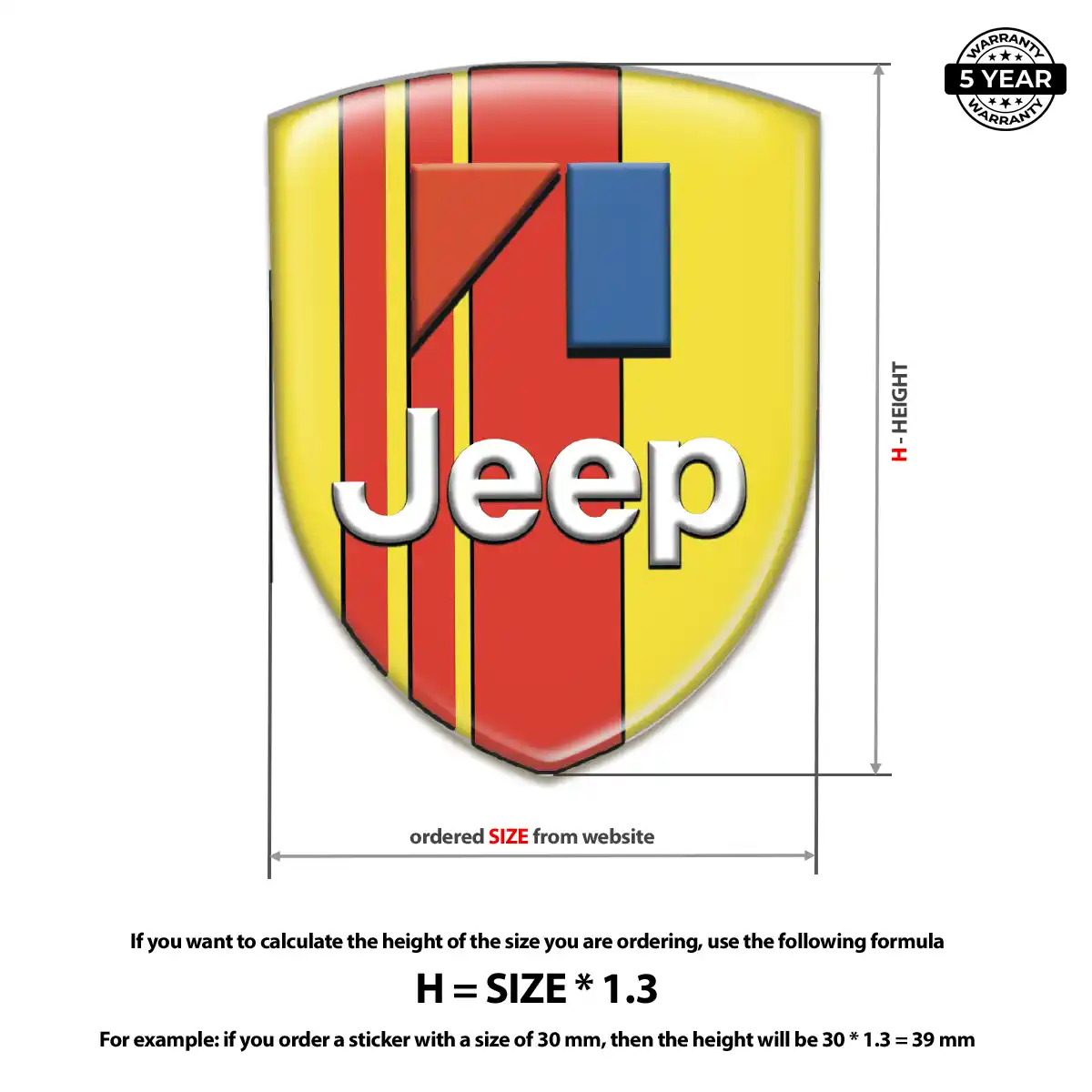 Jeep Automotive Emblem Sticker Resin Luxe