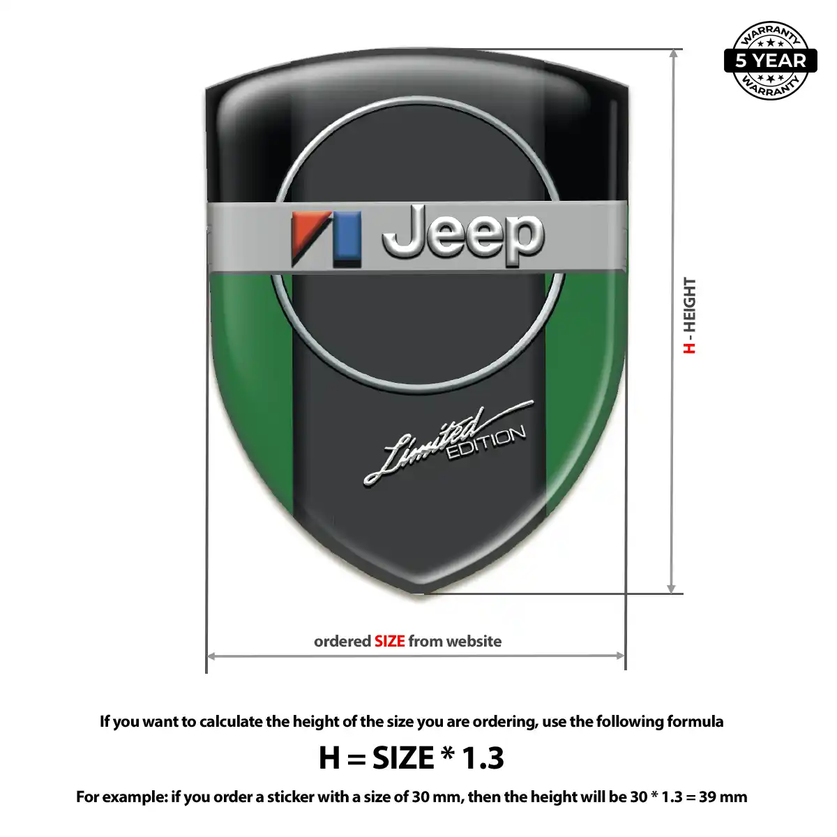 Jeep Automotive Logo Sticker Elite Finish