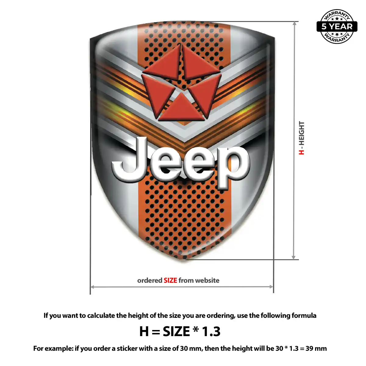 Jeep Automotive Logo Sticker Premium Dome