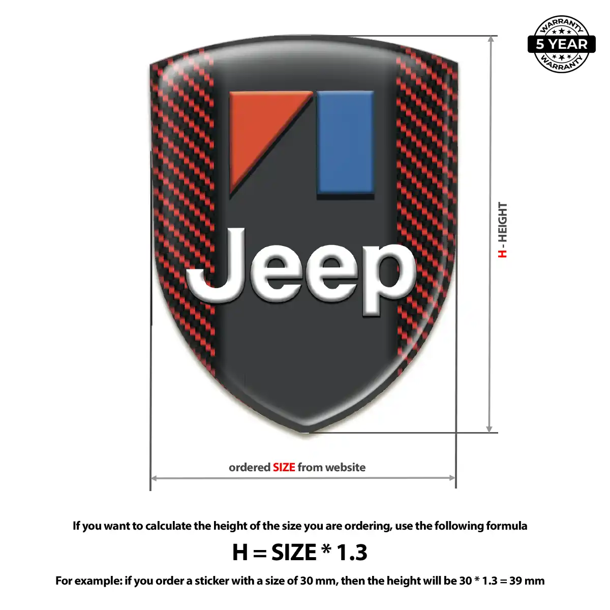 Jeep Automotive Logo Sticker Resin Elite