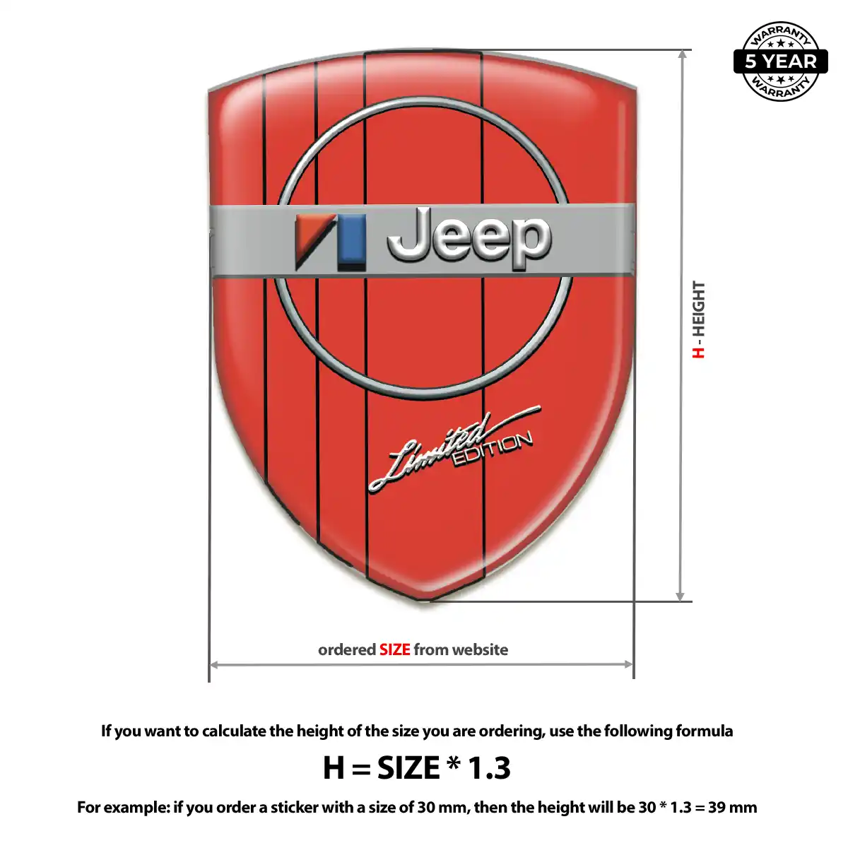 Jeep Automotive Logo Sticker Resin Luxe