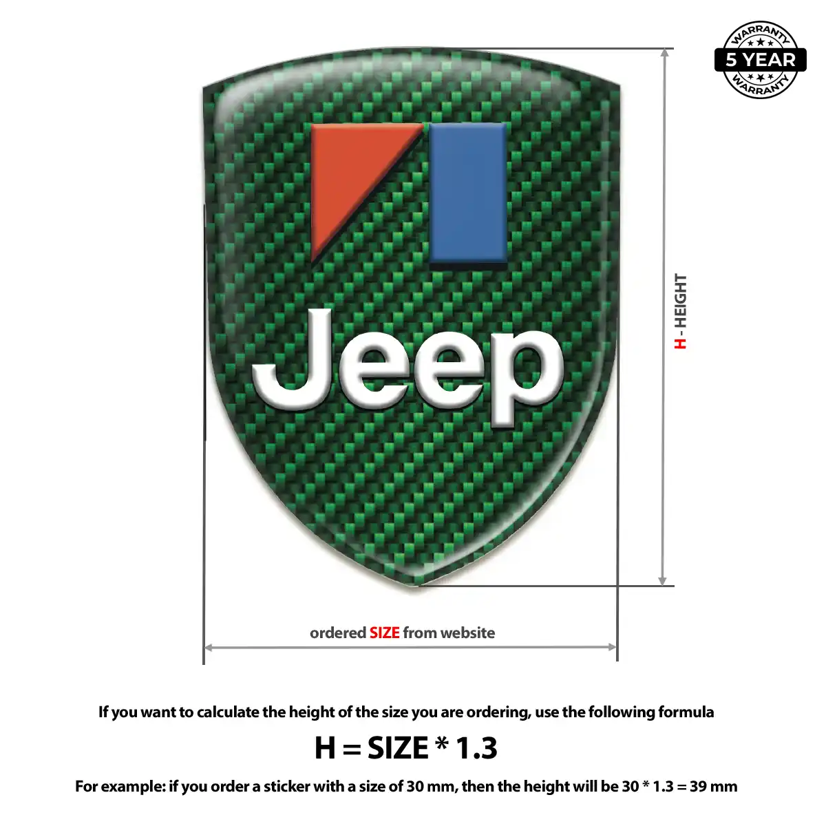 Jeep Automotive Resin Decal Cabin Style