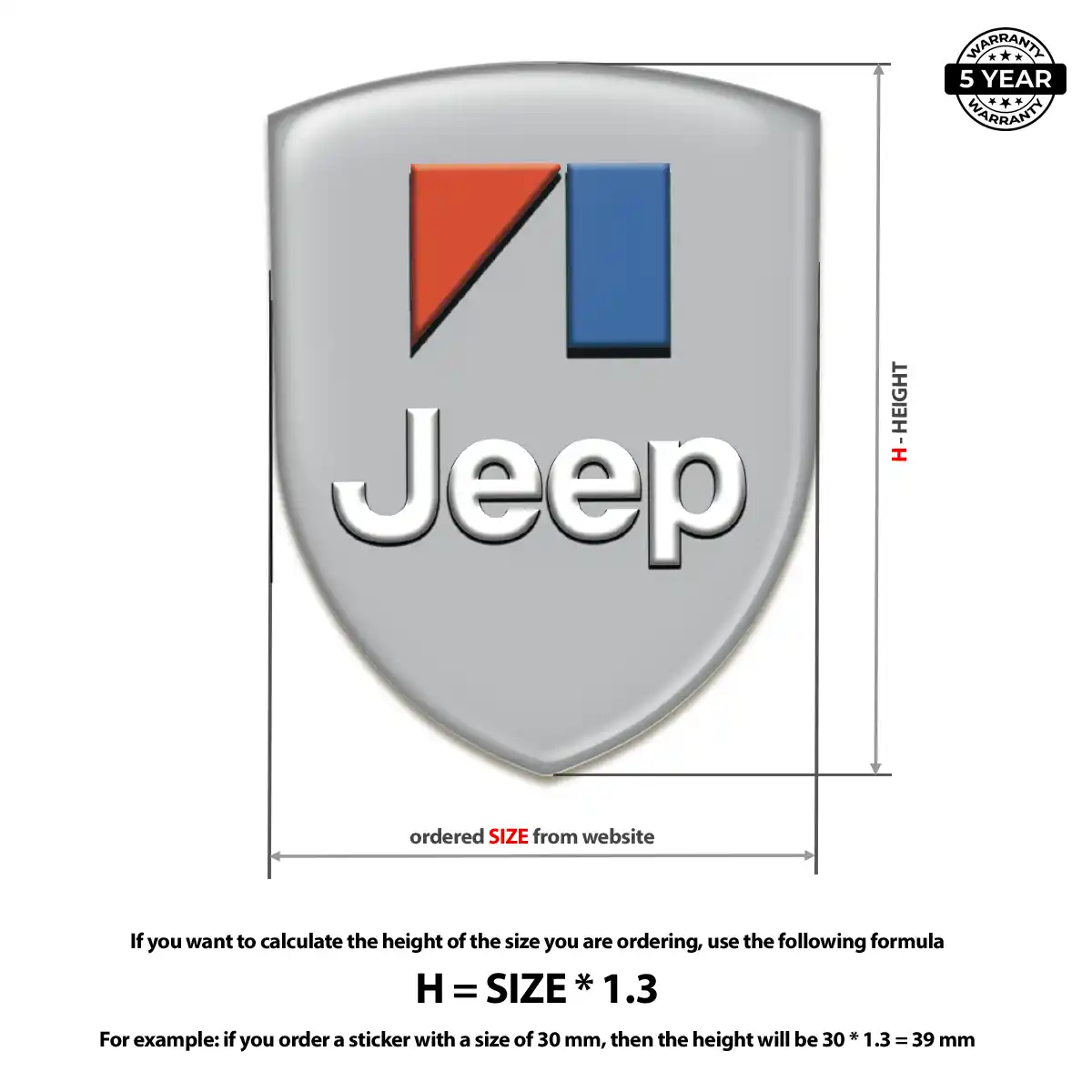 Jeep Automotive Resin Decal Elite Finish