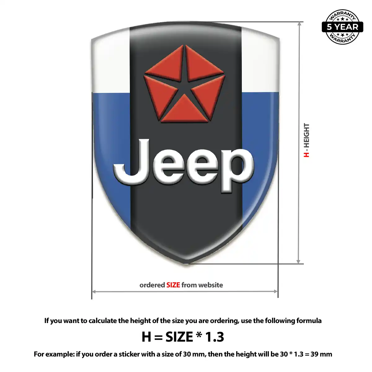 Jeep Automotive Resin Decal Exterior Luxe