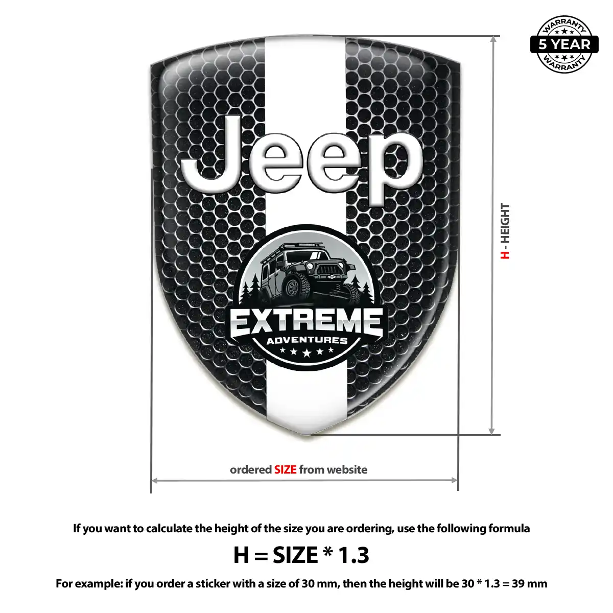 Jeep Automotive Resin Decal Interior Elegance