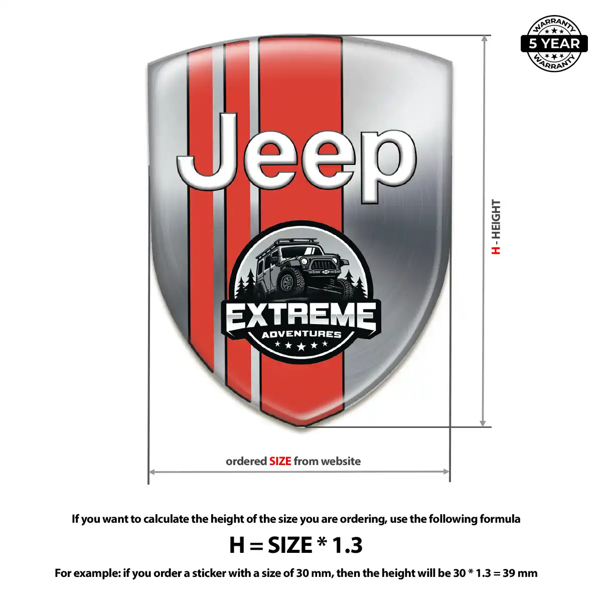 Jeep Automotive Resin Decal Opulent Line
