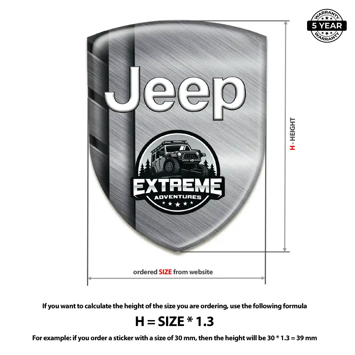 Jeep Automotive Resin Decal Outer Style