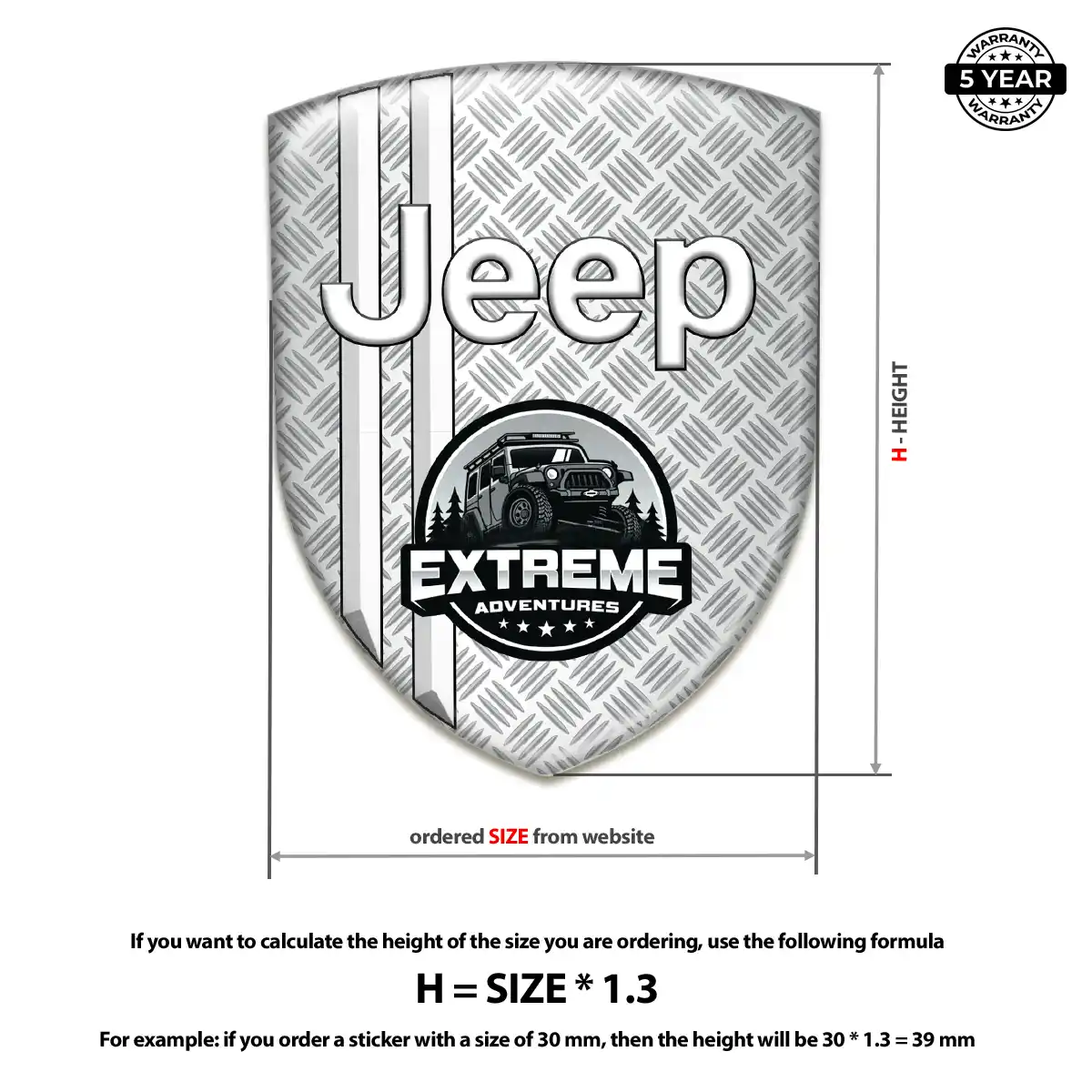 Jeep Automotive Resin Decal Premium Dome