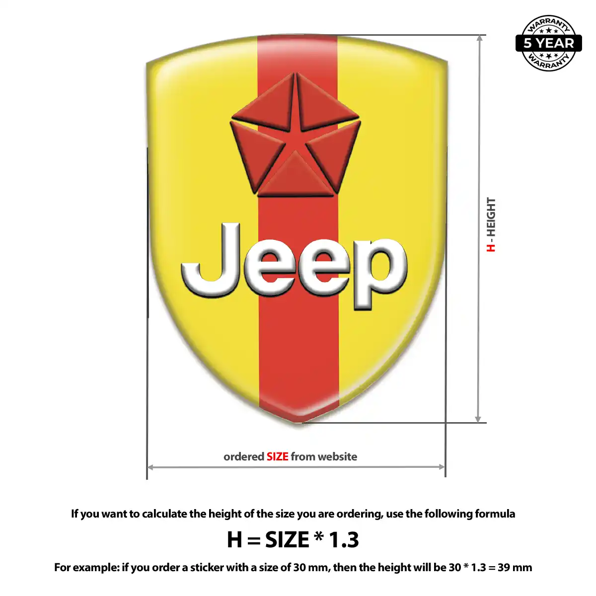 Jeep Automotive Resin Decal Prime Quality