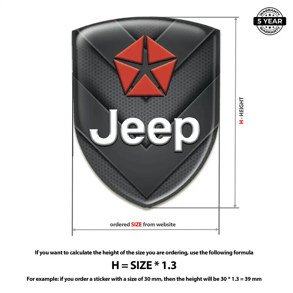 Jeep Automotive Resin Decal Refined Design
