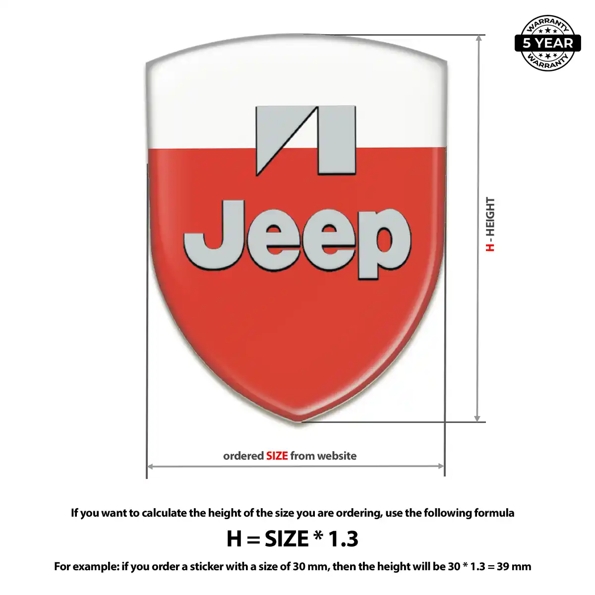 Jeep Automotive Resin Decal Sleek Style