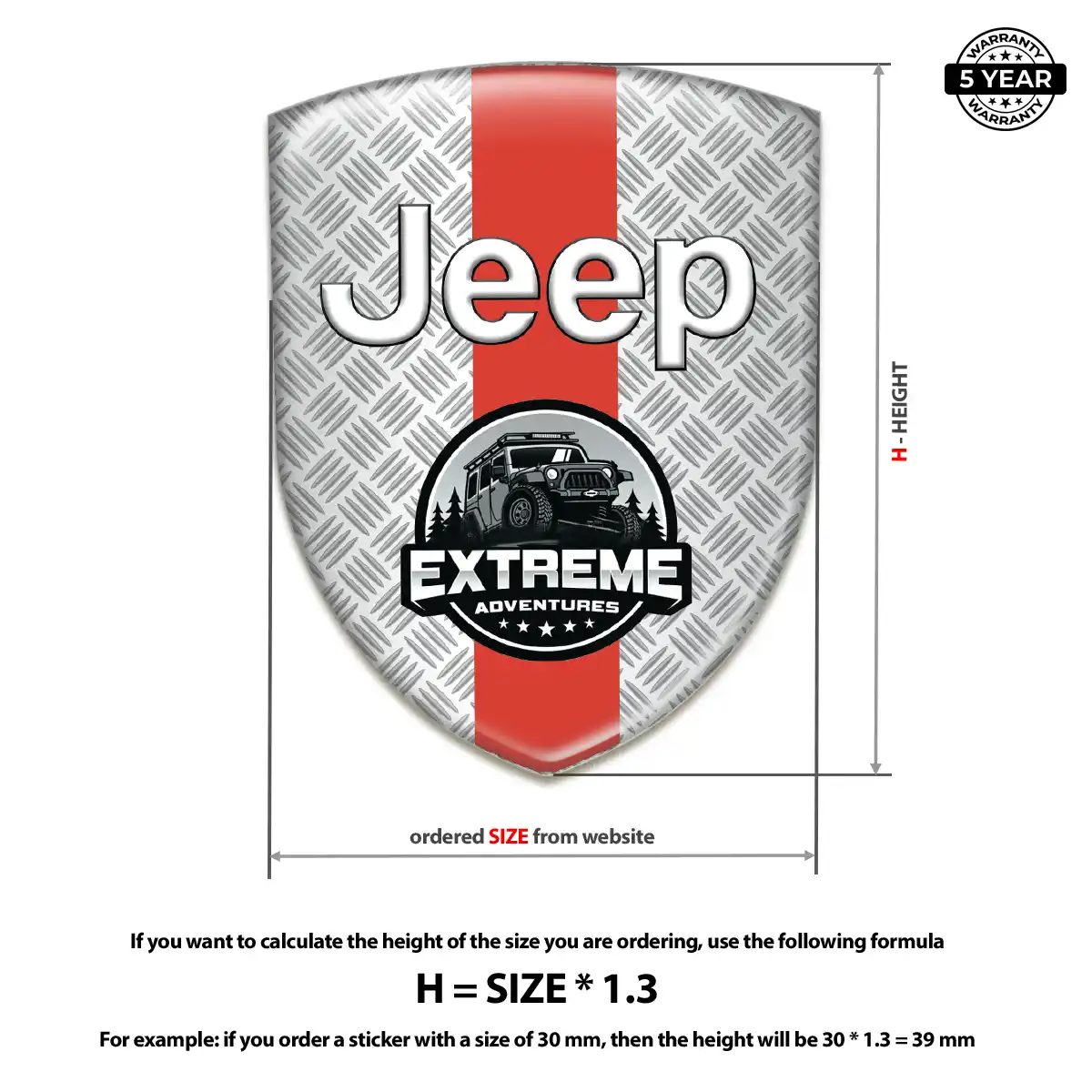 Jeep Car Badge Sticker Deluxe Edition