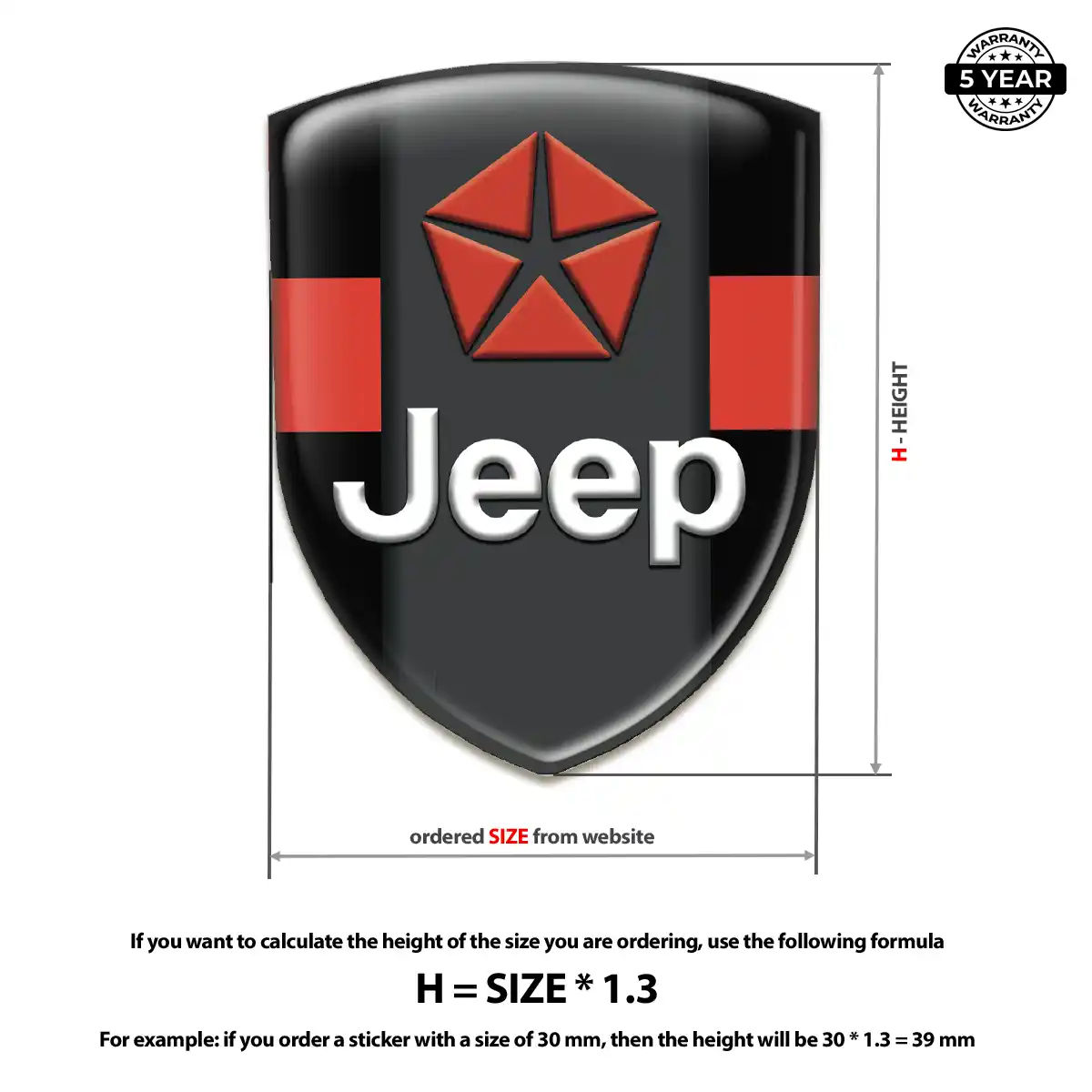 Jeep Car Badge Sticker Elite Finish