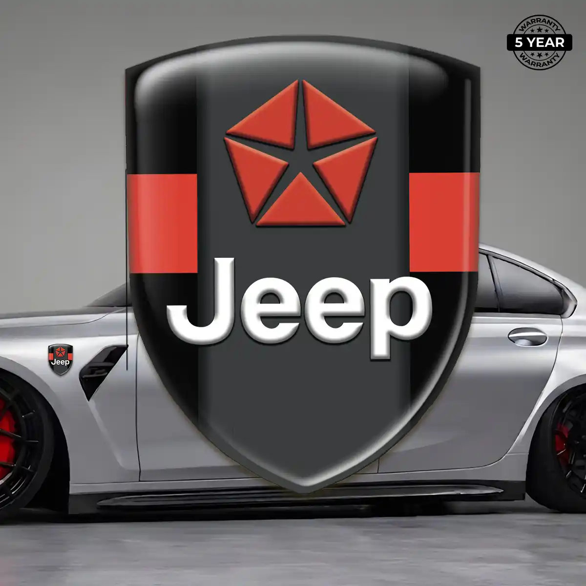Jeep Car Badge Sticker Elite Finish