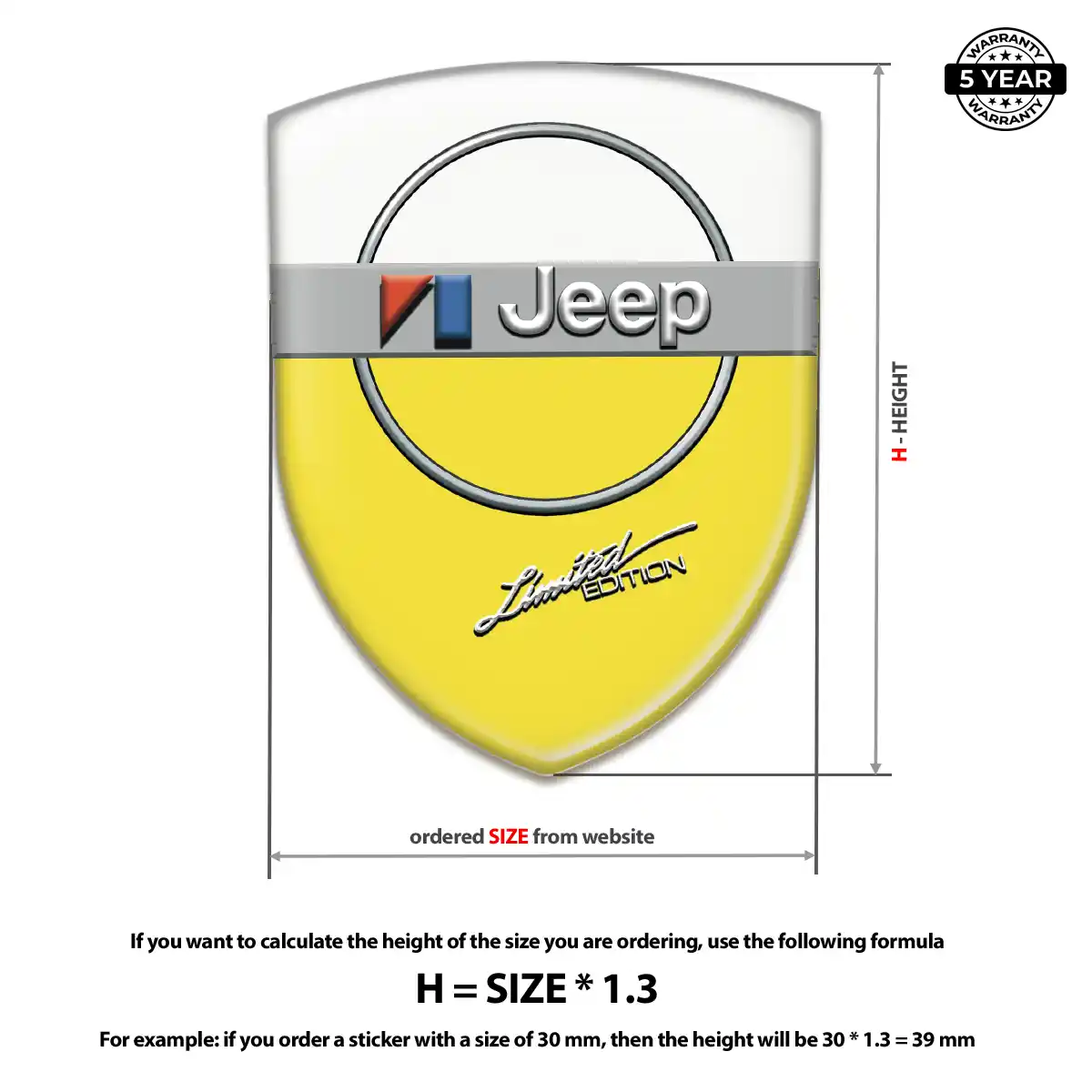Jeep Car Badge Sticker Interior Luxe