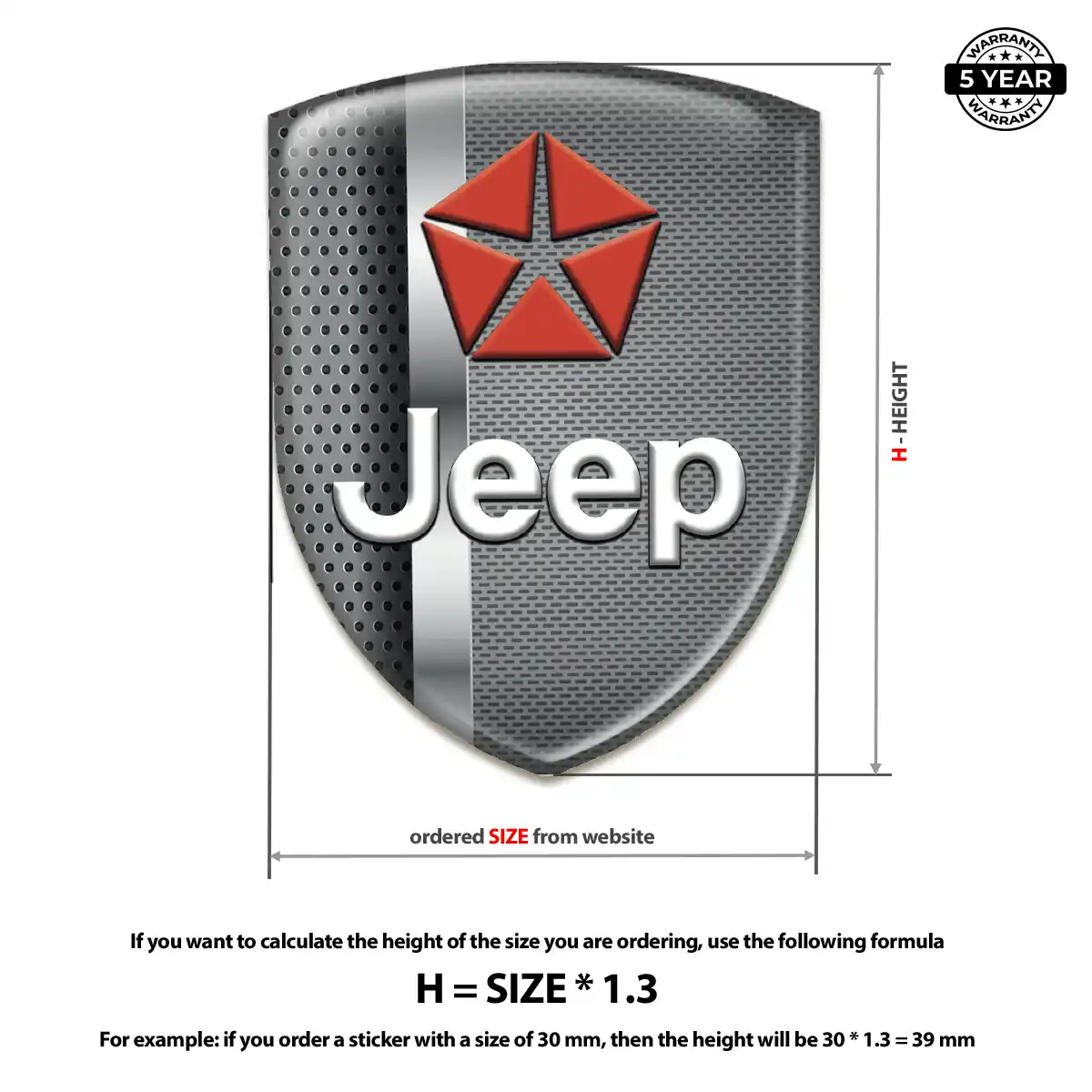 Jeep Car Badge Sticker Resin Elite