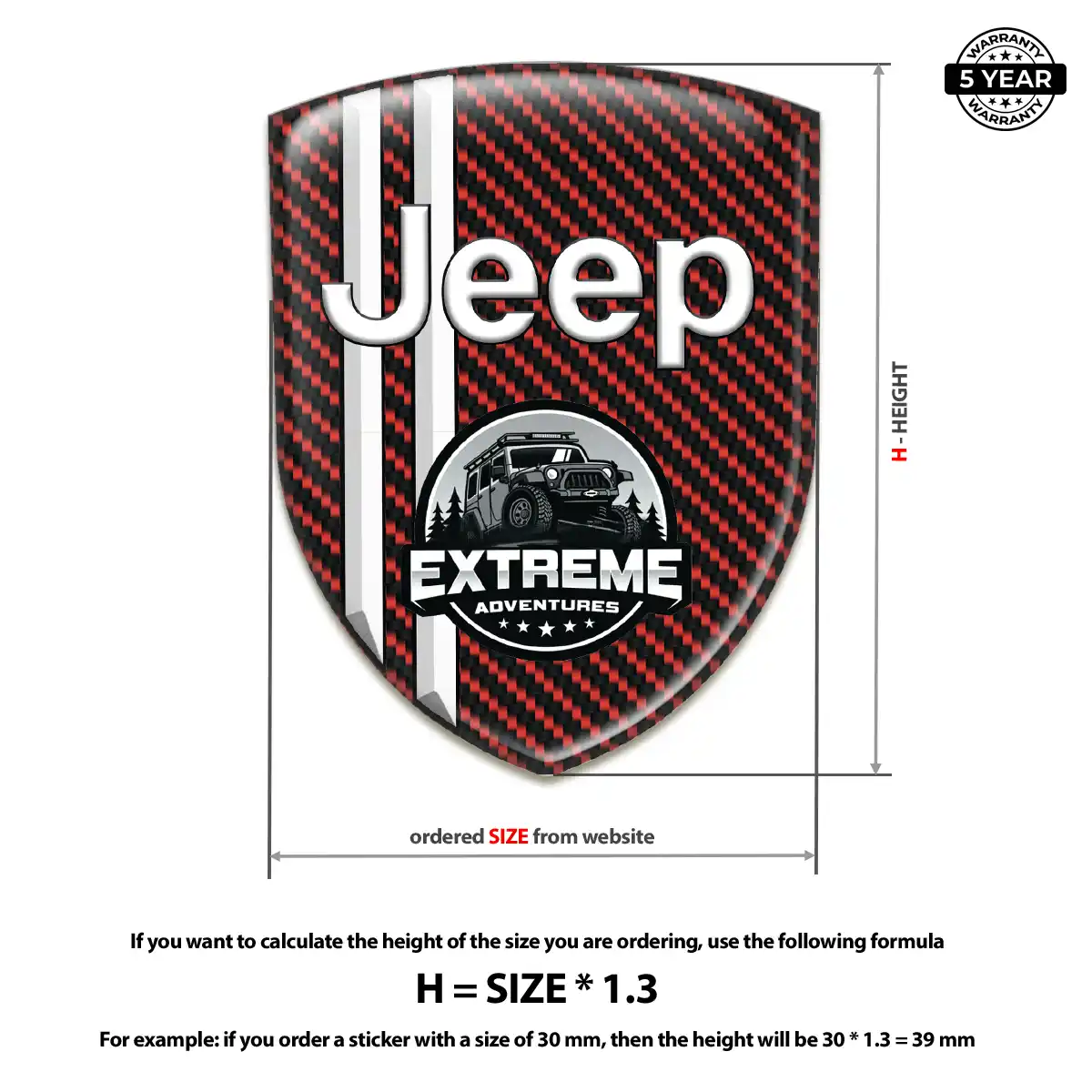Jeep Car Badge Sticker Resin Luxe