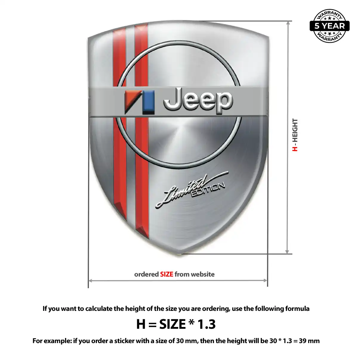 Jeep Car Badge Sticker Signature Grade