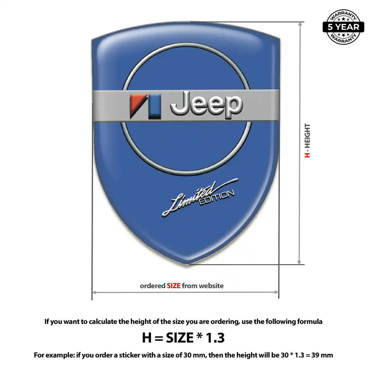 Jeep Car Emblem Decal Deluxe Edition