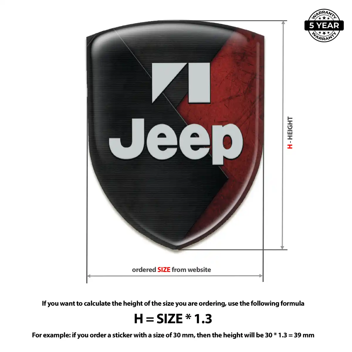 Jeep Car Emblem Decal Elite Finish