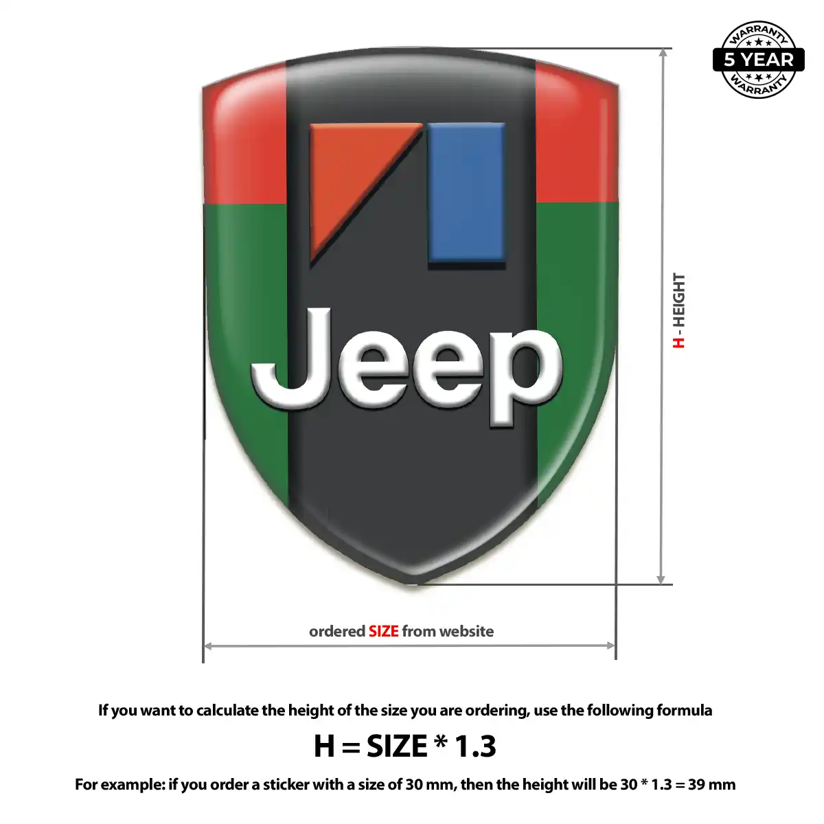Jeep Car Emblem Decal Premium Dome