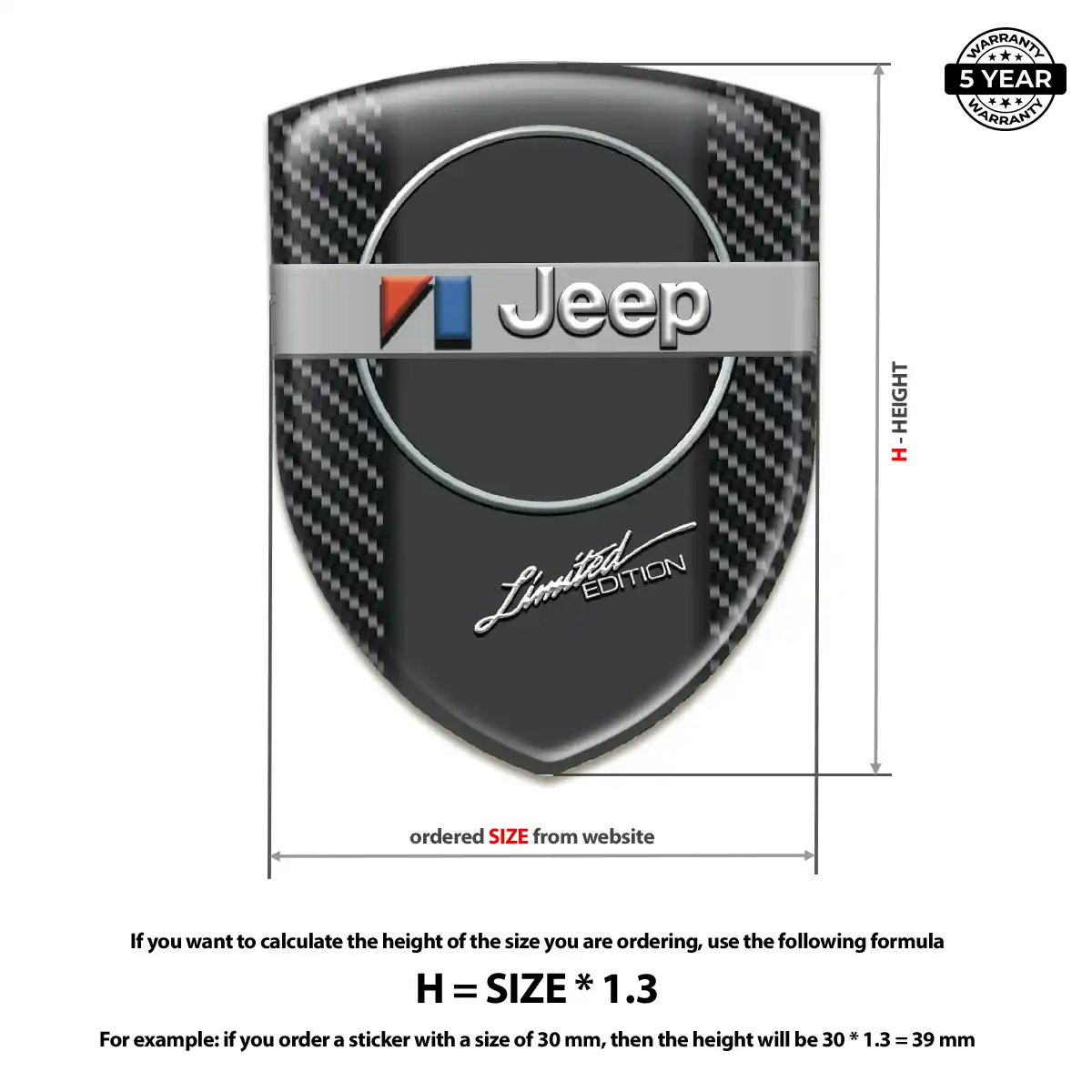 Jeep Car Emblem Decal Prestige Line