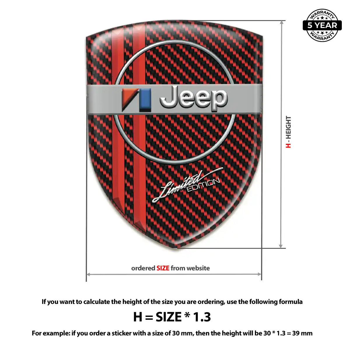 Jeep Car Emblem Decal Resin Elite