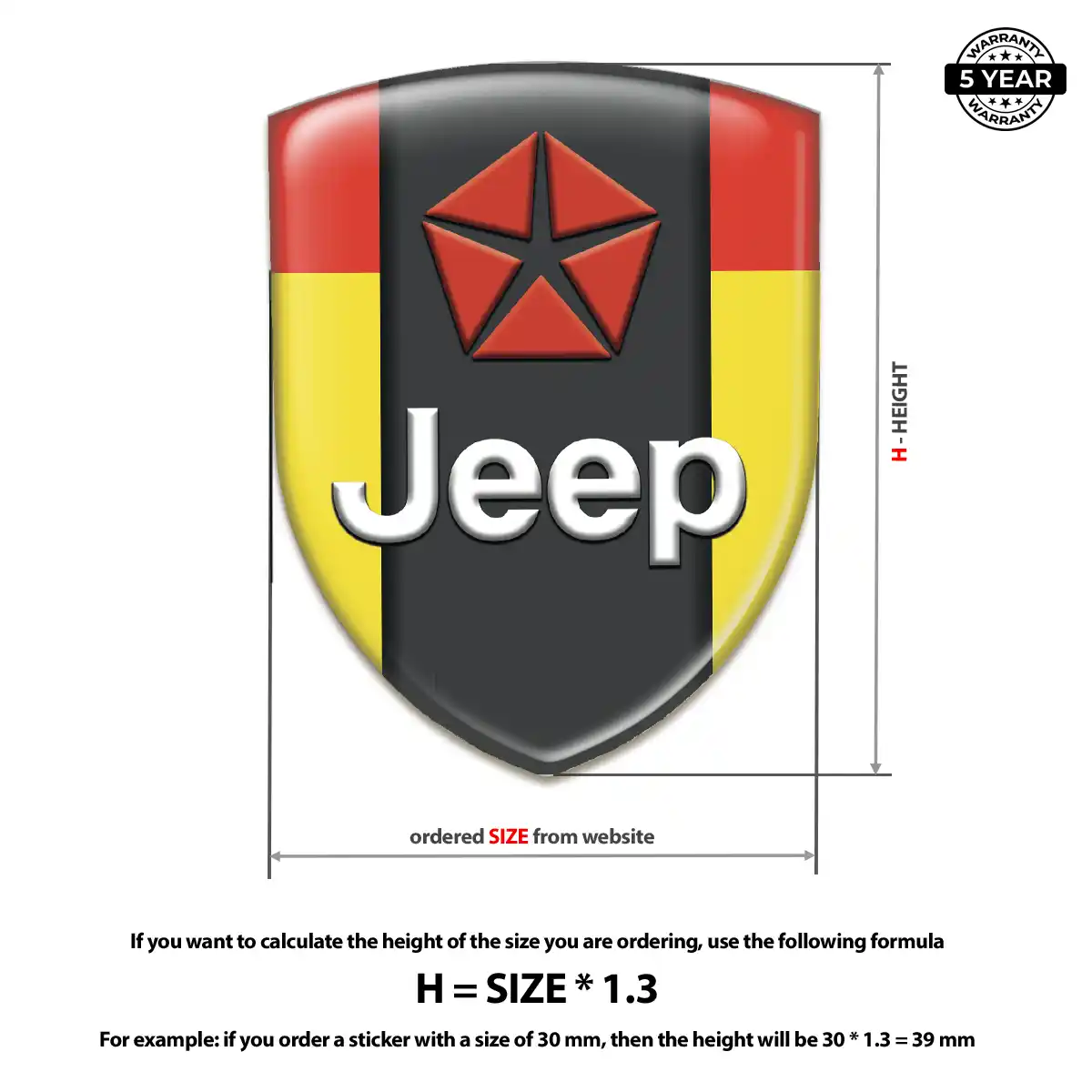 Jeep Car Emblem Decal Resin Luxe