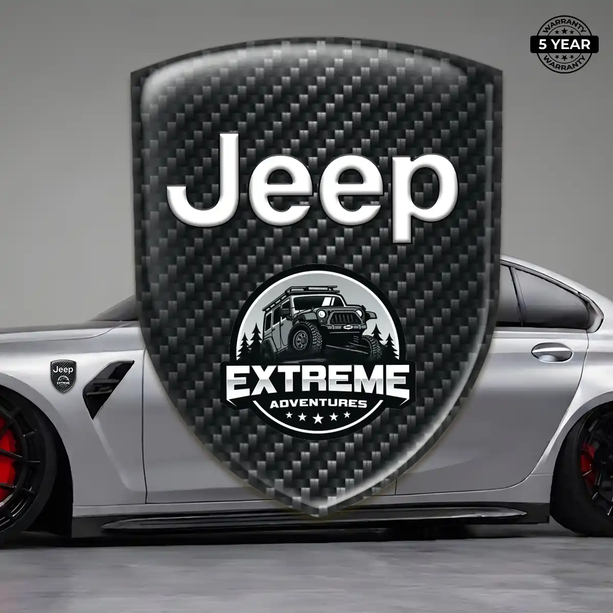 Jeep Car Emblem Overlay Outer Style