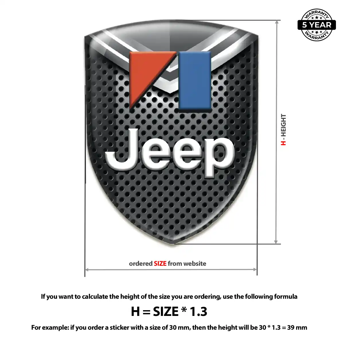 Jeep Car Emblem Overlay Premium Dome