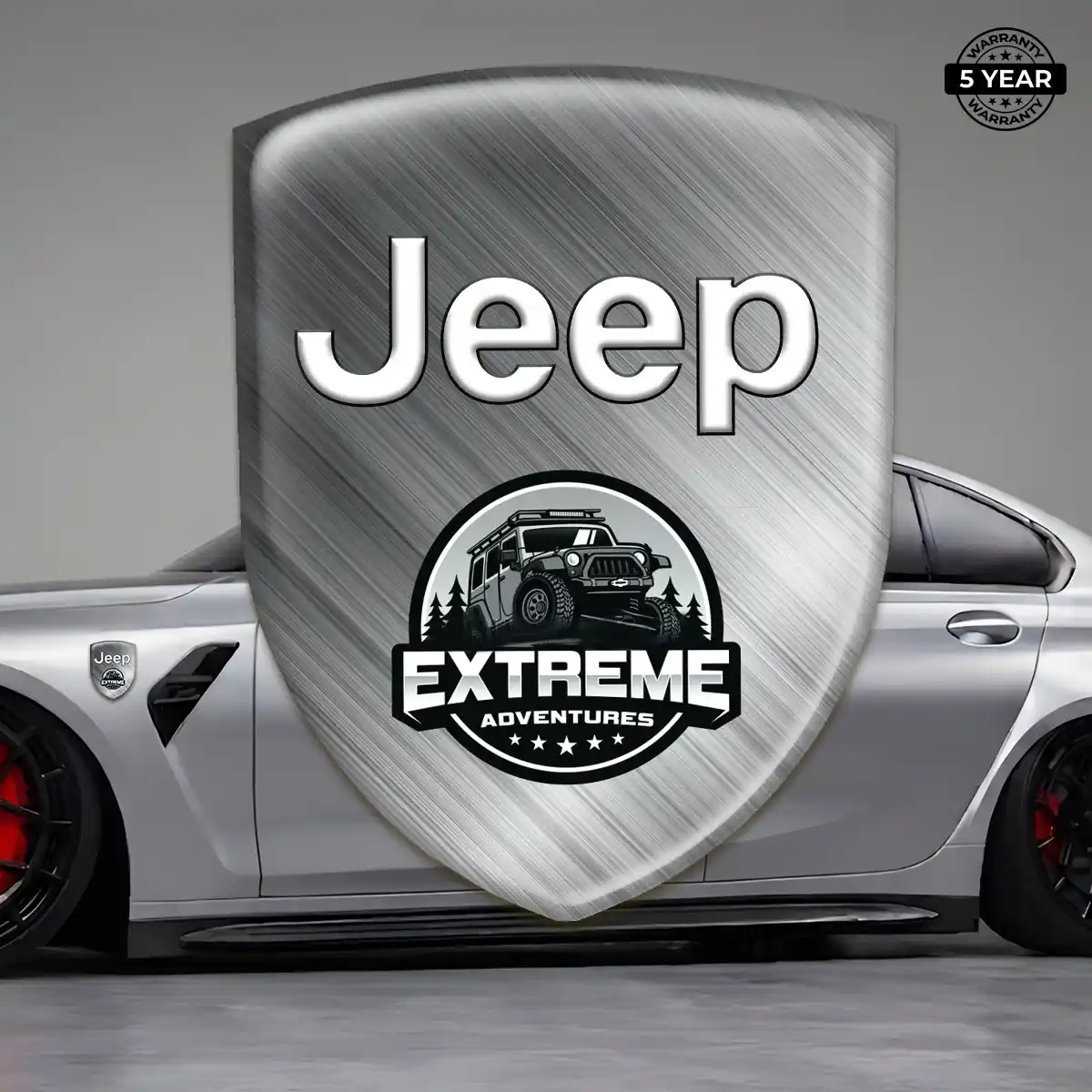 Jeep Car Emblem Overlay Sleek Style