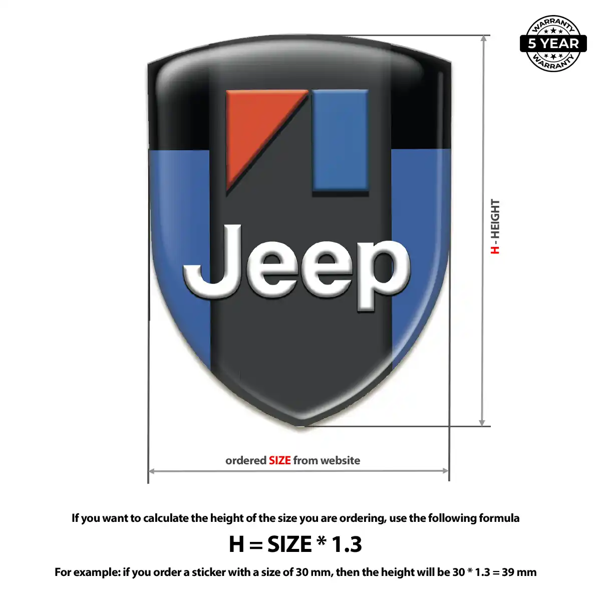 Jeep Car Emblem Sticker Elite Finish